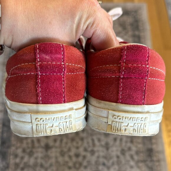 Converse Sneakers Kids Size 5 Red Pink Suede One Star Ox GS 'Enamel Red' 261791C - Picture 6 of 10